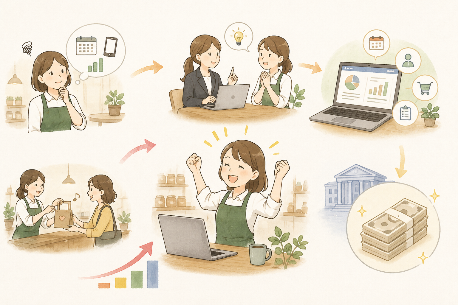 お店でDX化をするところとても楽になりコスト削減も大幅にできるイメージ画像